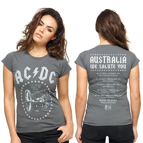 Music & Band Tees ACDC We Salute You Ladies Tee Ltd Australia Tour TShirt