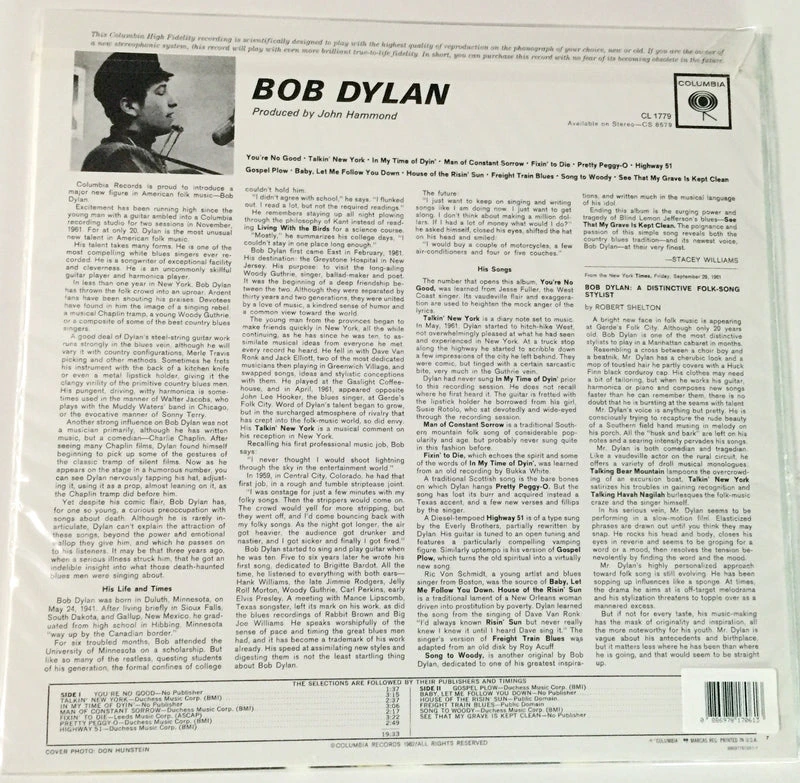 Famous Rock Shop Vinyl Records Bob Dylan - Bob Dylan Vinyl LP - Image 2