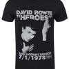 Music & Band Tees David Bowie Heroes Black Unisex Tee T-Shirt.
