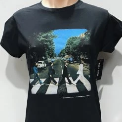 Famous Rock Shop The Beatles Abbey Road Women's Black T Shirt