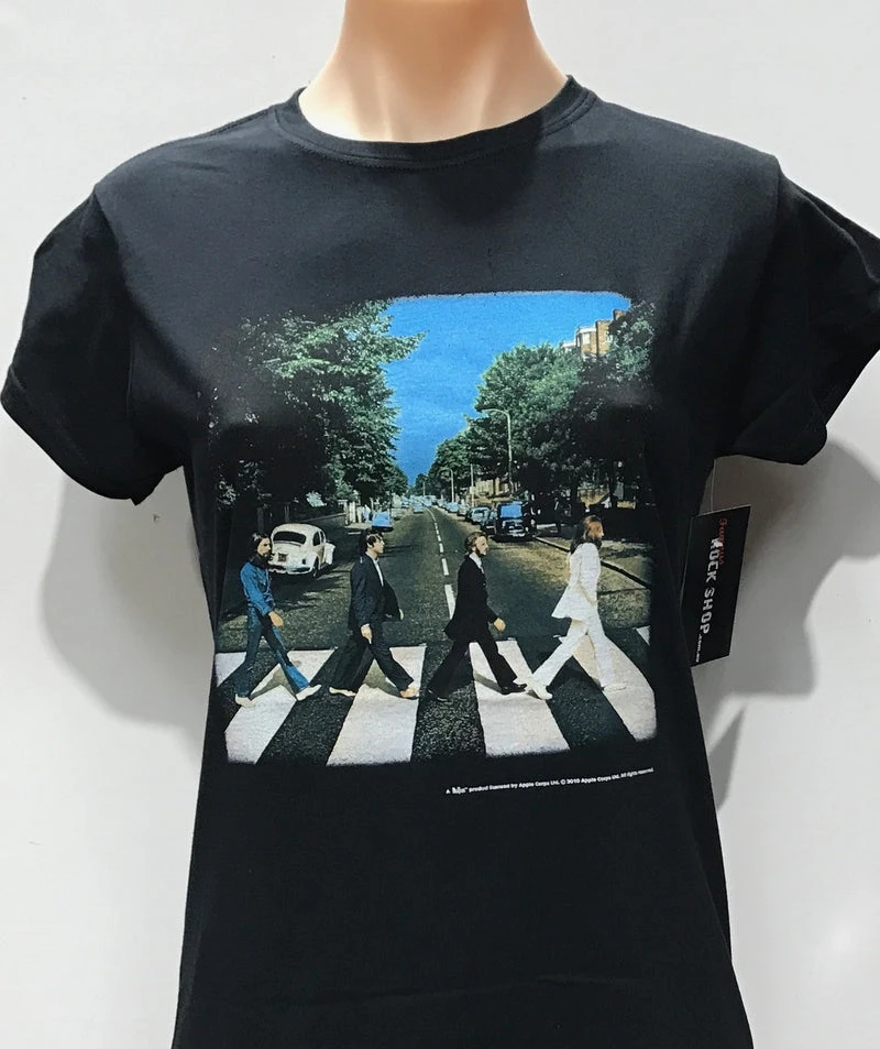 Famous Rock Shop The Beatles Abbey Road Women's Black T Shirt 3 Famous Rock Shop The Beatles Abbey Road Women's Black T Shirt