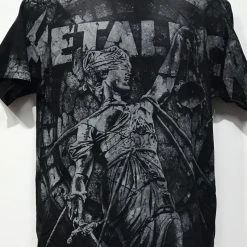 Famous Rock Shop Metallica And Justice For All Allover Print Black Grey.