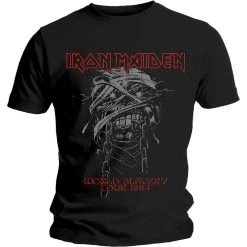 Famous Rock Shop Iron Maiden World Slavery 1984 Tour Unisex Tee