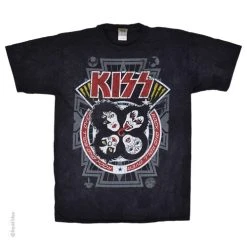 Famous Rock Shop KISS ROCK AND ROLL OVER TIE-DYE UNISEX T-SHIRT