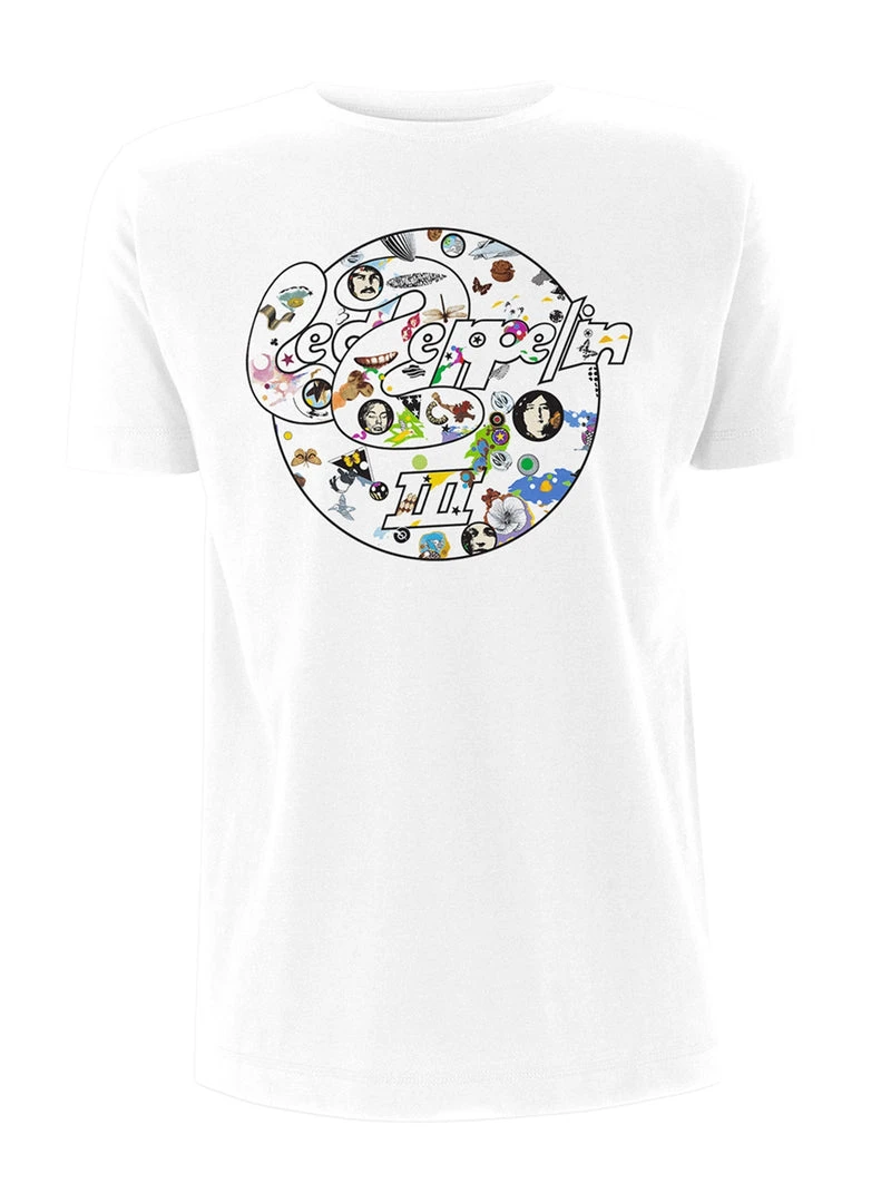 Famous Rock Shop Led Zeppelin III Circle White Unisex Tee T-Shirt.
