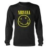 Band & Music Merchandise Long Sleeve Tee Nirvana Smiley Logo LS T-Shirt Black
