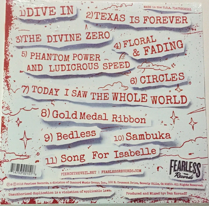 Famous Rock Shop Vinyl Records Pierce The Veil Misadventures White Vinyl LP - Image 2