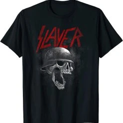 Famous Rock Shop Slayer Skull Halmet Unisex T-Shirt