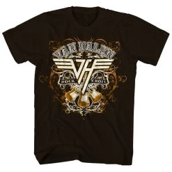 Famous Rock Shop Van Halen Rock N Roll Unisex Tee Brown