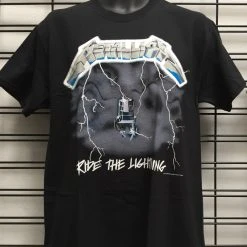 Famous Rock Shop Band T-Shirts Metallica Ride The Lightning Unisex Tee