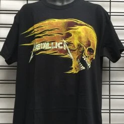 Famous Rock Shop Metallica Flaming Skull Unisex Tee T-Shirt