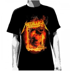 Famous Rock Shop Band T-Shirts Metallica Fire Frame Unisex Tee T-Shirt